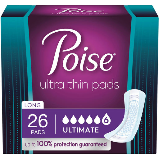 Poise Poise Ultra Thin Incontinence Pads, 6 Drop Ultimate Absorbency, Long Length Bath & Body