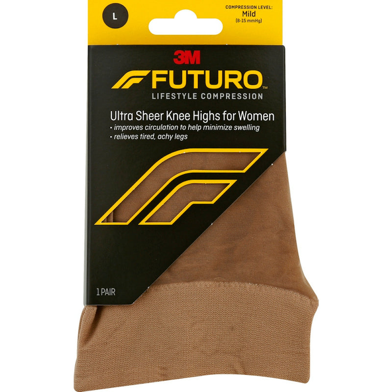 Futuro FUTURO Energizing Ultra Sheer Knee Highs, Closed Toe, Large Hosiery