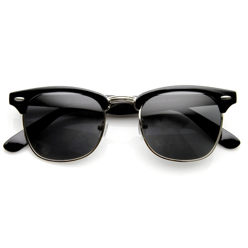 zeroUV Vintage Half Frame Polarized Horned Rim Sunglasses 2936 Sunglasses