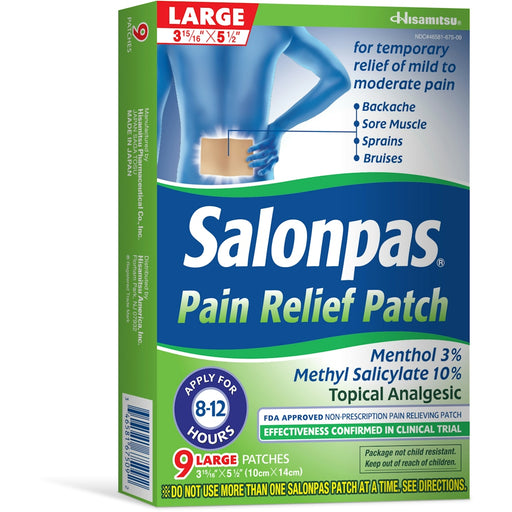 Salonpas Salonpas Pain Relief Patch, Topical Analgesic, Large, Double Size, Value Pack Health & Beauty