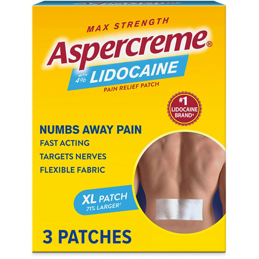 Aspercreme Aspercreme Lidocaine Patch XL - Maximum Strength Pain Relief, 3 Count Heating Pads
