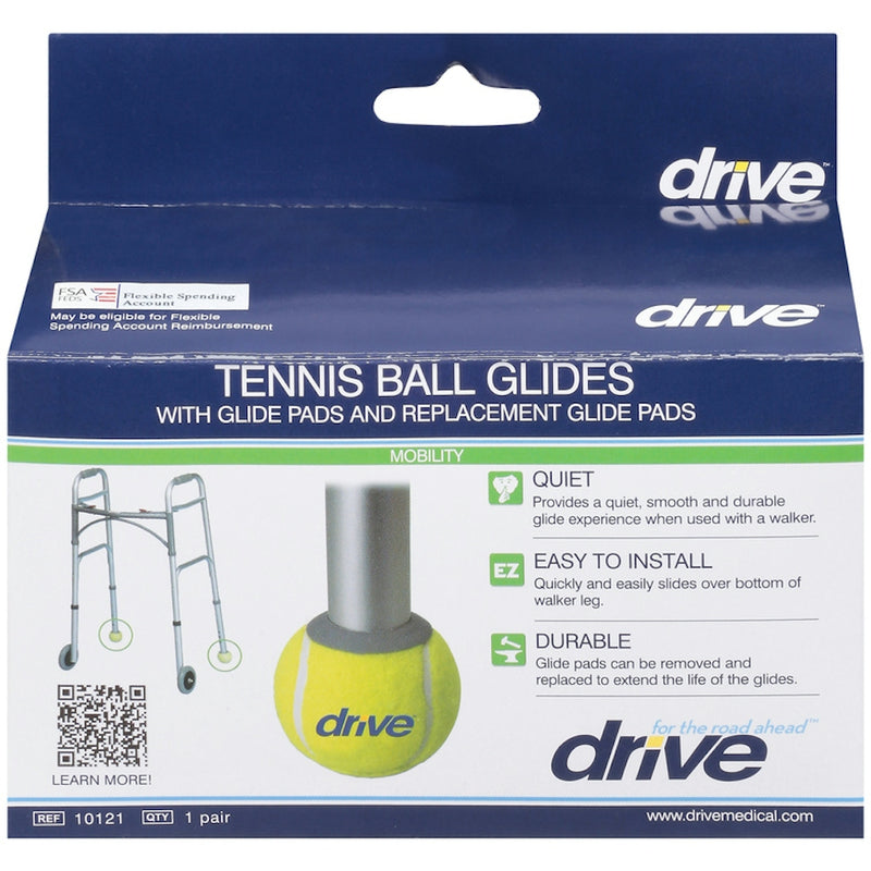 Drive Medical Drive Medical Walker Rear Tennis Ball Glides (With Replacement Pads) Tennis Balls