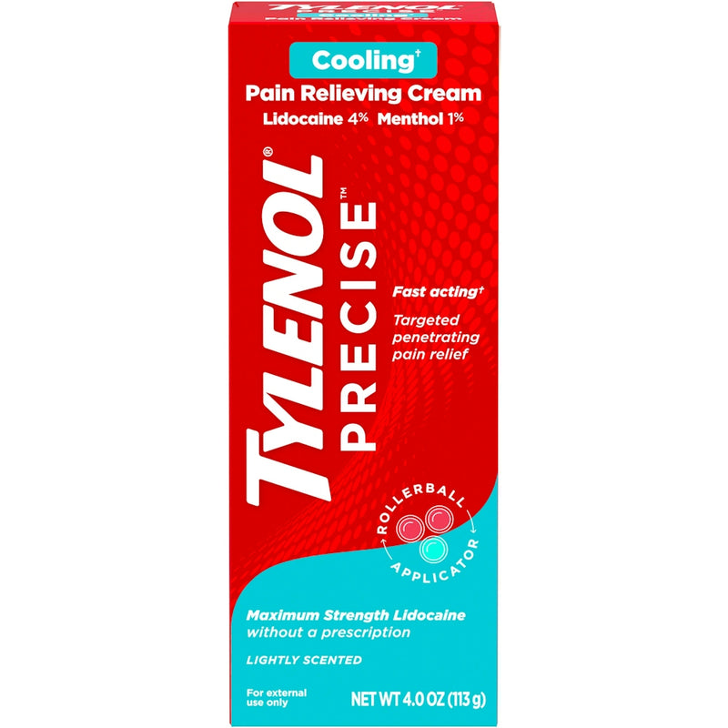 Tylenol Tylenol Precise Cooling Pain Relieving Cream Lidocaine & Menthol 4oz Medicine & Drugs
