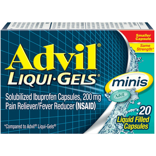 Advil Advil Pain Reliever/Fever Reducer, 200 Mg, Liquid Filled Capsules, Minis Health & Beauty