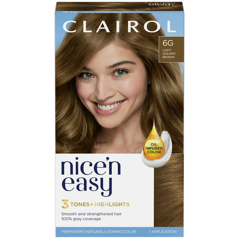 Clairol Nice 'N Easy Light Golden Brown 6G Permanent Hair Color 1 Ea Box Hair Color