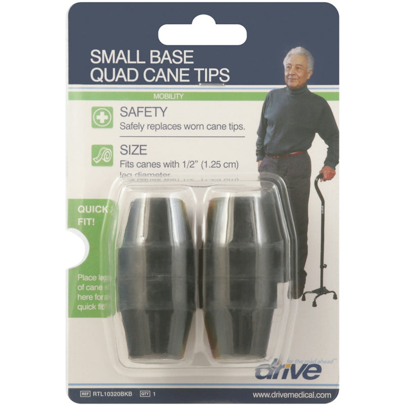Drive Medical Drive Medical Small Base Quad Cane Tips – Black Canes & Walking Sticks