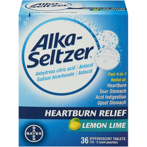 Alka-Seltzer Alka-Seltzer Heartburn Relief, Lemon Lime Effervescent Tablets, 36 Count Medicine & Drugs