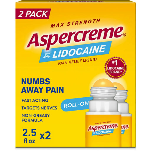 Aspercreme Aspercreme Pain Relief Liquid, Roll-On, Max Strength, Fragrance Free, 2.5 Fl Oz Health & Beauty