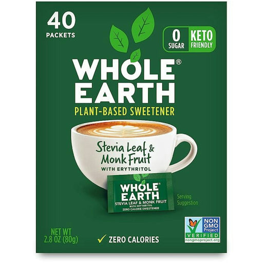 Whole Earth Whole Earth Stevia & Monk Fruit Packets 40Ct Sugar & Sweeteners