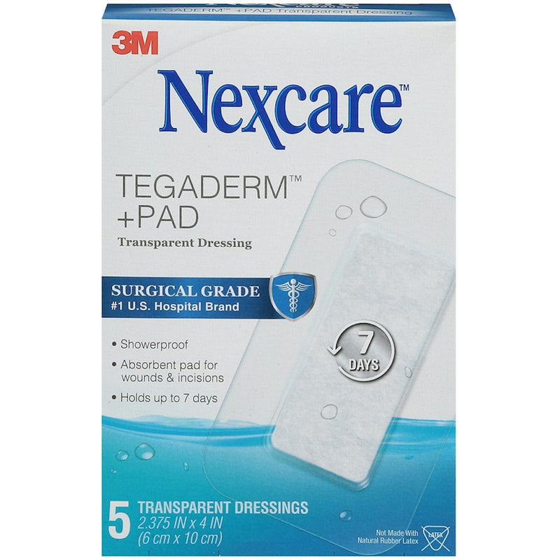 Nexcare Nexcare Tegaderm + Pad Waterproof Dressing, 2.375 in x 4 in, 5 Count First Aid