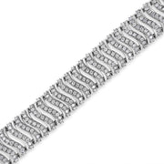 Bids.com .925 Sterling Silver 5.00 Cttw Round-Cut Diamond "S" Link Bracelet (I-J Color, I3 Clarity) - Size 7.25 Bracelets