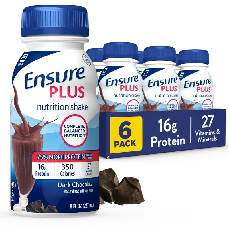Ensure Ensure Plus Nutrition Shake Dark Chocolate Ready To Drink Bottles 48 Fl Oz Fitness & Nutrition