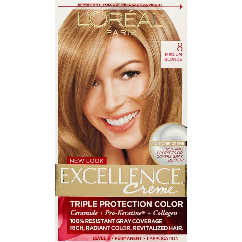 Excellence Excellence L'Oreal Paris Triple Protection Permanent Hair Color - 6.3 Fl Oz - 8 M Blonde Hair Color Tan