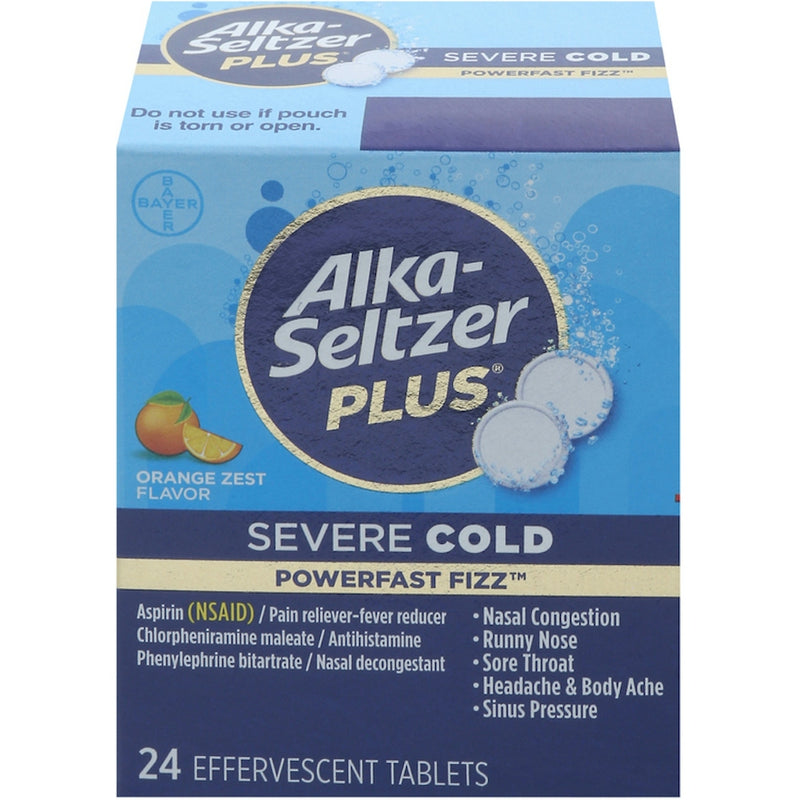 Alka-Seltzer Alka-Seltzer Plus Severe Cold & Flu Relief, 24 Orange Effervescent Tablets Medicine & Drugs Dark Slate Gray