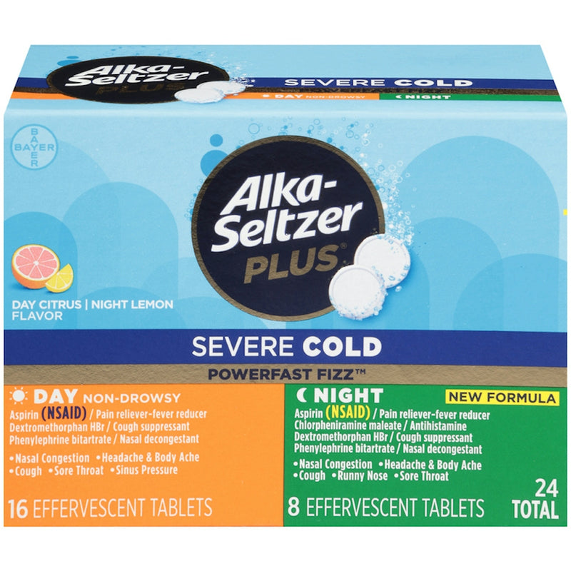 Alka-Seltzer Plus Alka-Seltzer Plus Severe Cold, Effervescent Tablets, Day Citrus/Night Lemon Flavor Health & Beauty