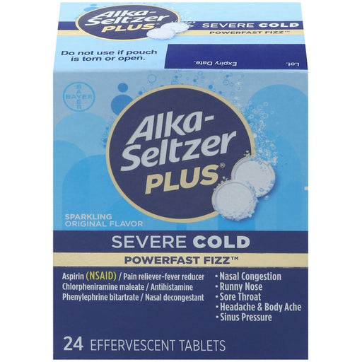 Alka-Seltzer Alka-Seltzer Plus Severe Cold, Effervescent Tablets, Sparkling Original Flavor Medicine & Drugs