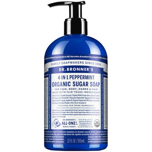 Dr. Bronner's Dr. Bronner's Organic 4-in-1 Pump Soap Sugar 12 Fl Oz Peppermint Bath & Body