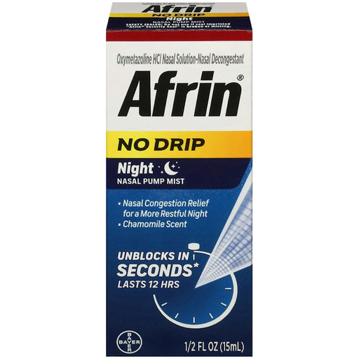 Afrin Afrin No Drip Night Pump Nasal Mist, Fast And Powerful Congestion Relief, Chamomile 0.51 Fl Oz Health & Beauty
