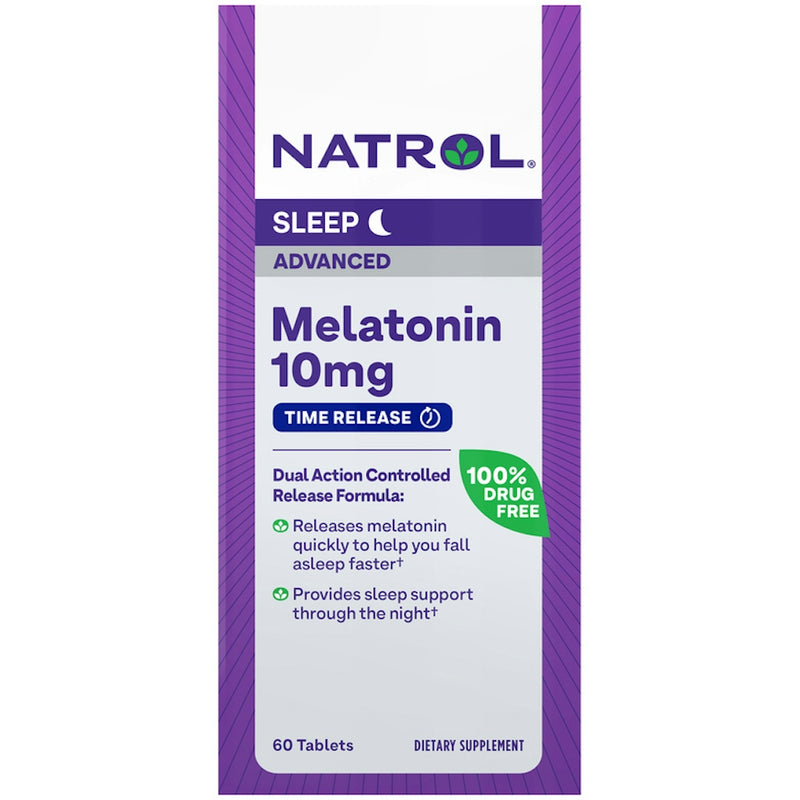 Natrol Natrol Melatonin, Advanced Sleep, Time Release, 10 Mg, 60 Tablets Sleeping Aids White Smoke