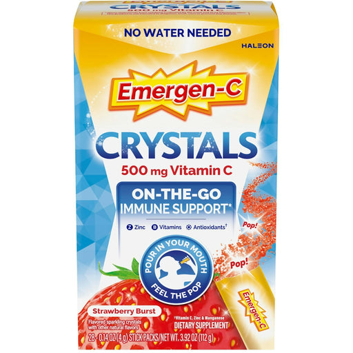Emergen-C Emergen-C Immune Support Vitamin C Crystals, Strawberry Burst – 28 Count Packets Vitamins & Supplements