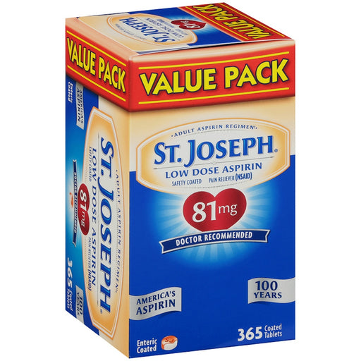 St. Joseph St. Joseph Aspirin Pain Reliever, Enteric Safety Coated, Low Dose, Doctor Recommended, 81mg -Tablets Health & Beauty