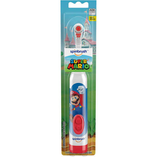 Spinbrush Spinbrush Kids Super Mario Electric Battery Powered Toothbrush Soft Bristles Toothbrushes