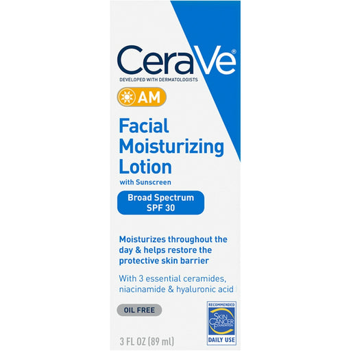 CeraVe CeraVe AM Broad Spectrum Facial Moisturizing Lotion With Sunscreen, SPF 30, 3 Fl Oz Lotion & Moisturizer