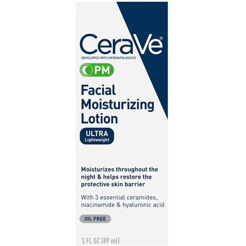CeraVe CeraVe Facial Moisturizing Lotion, PM, Oil Free, Ultra Lightweight, 3 Fl Oz Lotion & Moisturizer
