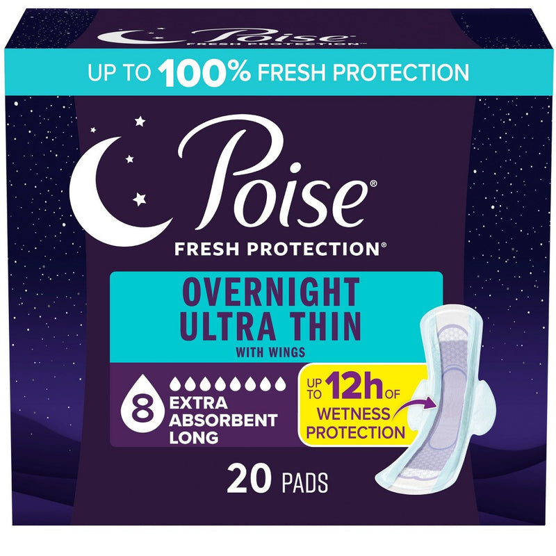 Poise Poise Ultra-Thin With Wings Overnight Pad Personal Care
