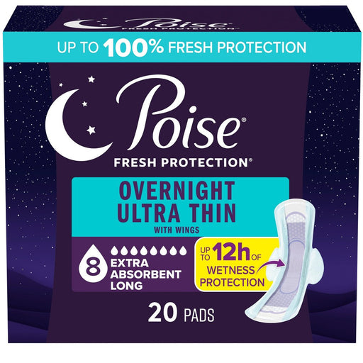 Poise Poise Ultra-Thin With Wings Overnight Pad Personal Care Midnight Blue