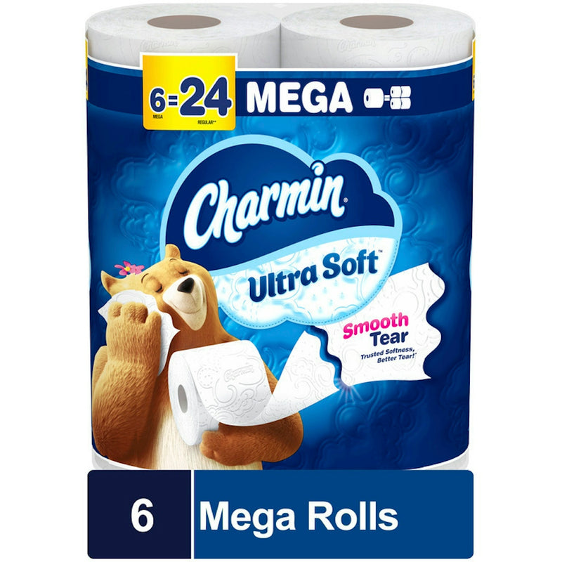 Charmin Charmin Ultra Soft Toilet Paper 6 Mega Rolls 244 Sheets 2-ply White Toilet Paper