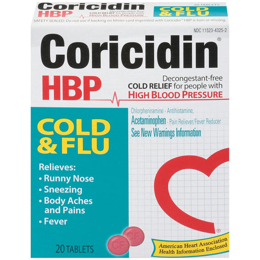 Coricidin Coricidin High Blood Pressure Cold & Flu Relief Tablets Health & Beauty