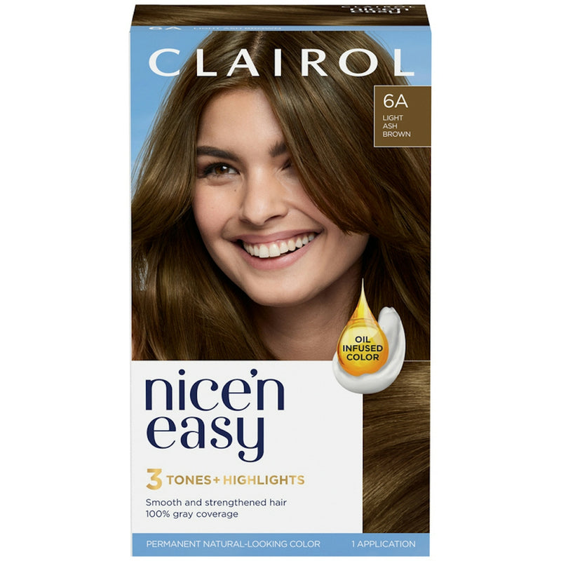 Clairol Nice’n Easy Clairol Nice N Permanent Hair Color 6A Light Ash Brown Hair Color