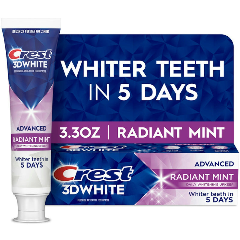 Crest Crest 3D White Advanced Toothpaste, Radiant Mint - 3.3 Ounce Toothpaste