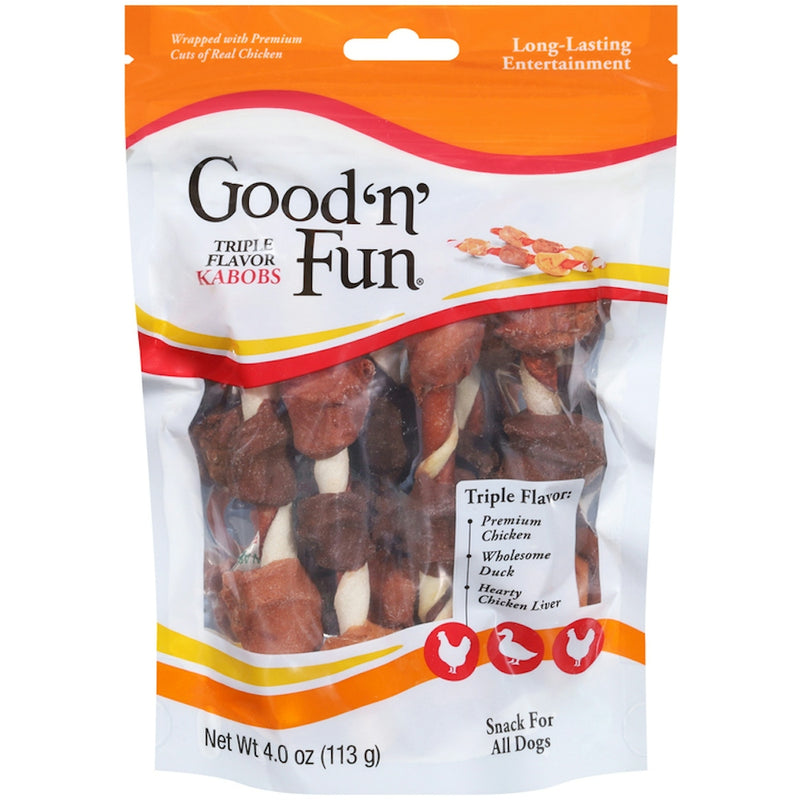 Good 'n' Fun Good 'n' Fun Triple Flavor Kabobs Snack For All Dogs - 4 Ounce Dog Treats