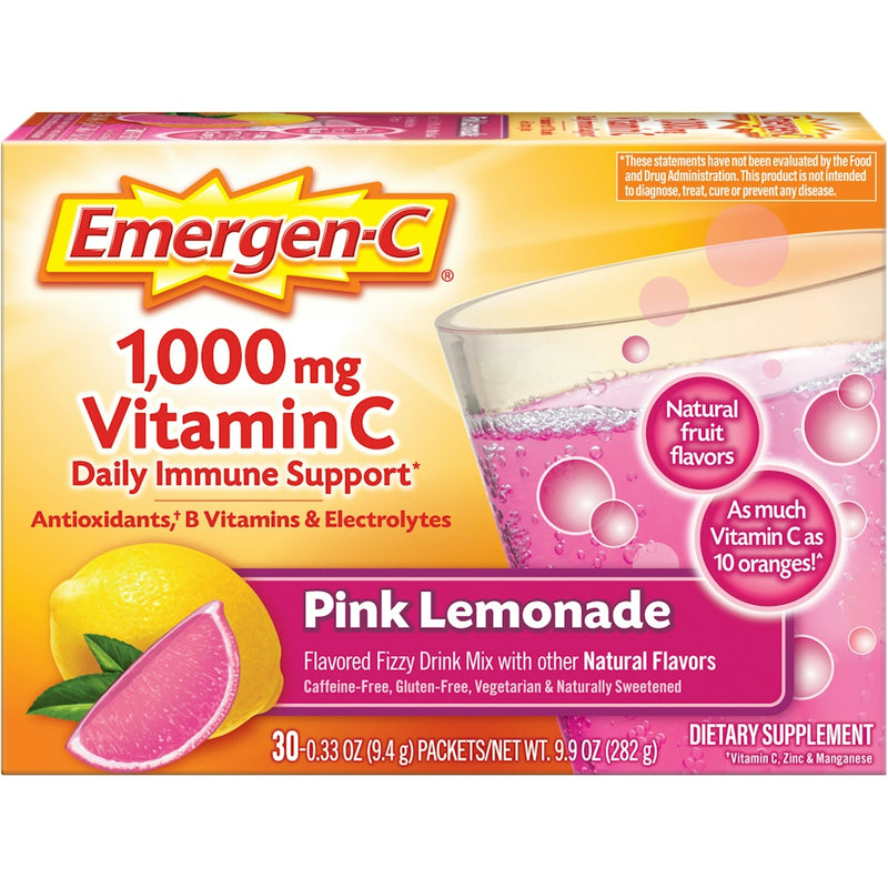 Emergen-C Emergen-C Vitamin Fizzy Drink Mix Pink Lemonade -- 1000 Mg - 30 Packets Vitamins & Supplements