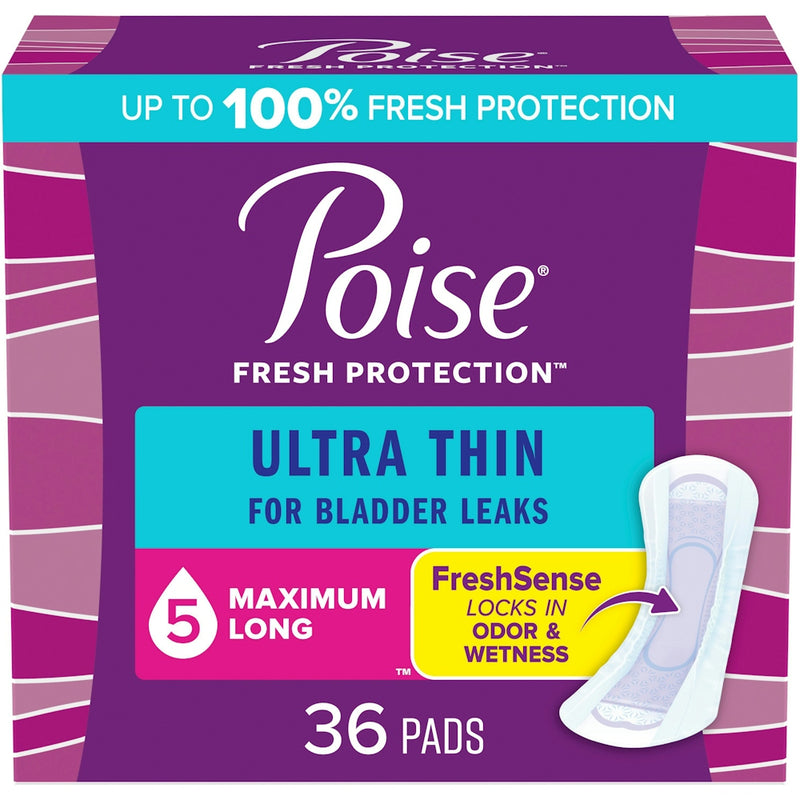 Poise Poise Ultra Thin Incontinence Pads, 5 Drop Maximum Absorbency, Long Length Personal Care