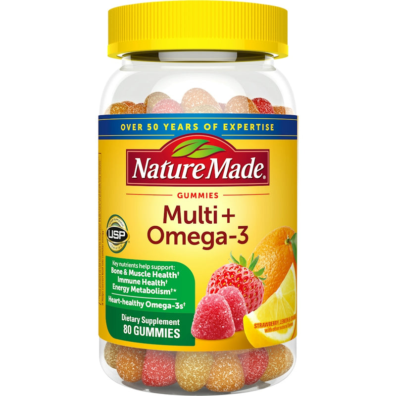Nature Made Nature Made Multivitamin + Omega-3 Gummies Strawberry, Lemon & Orange Vitamins & Supplements