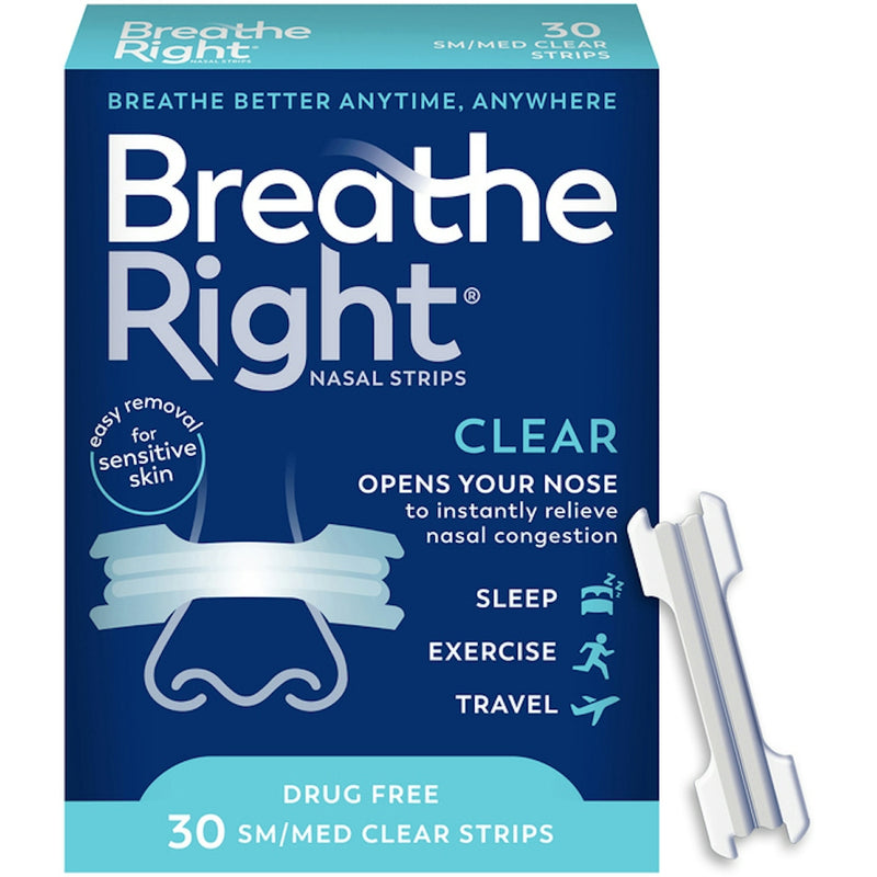 Breathe Right Breathe Right Nasal Strips, Original Clear, Small/ Medium Health & Beauty
