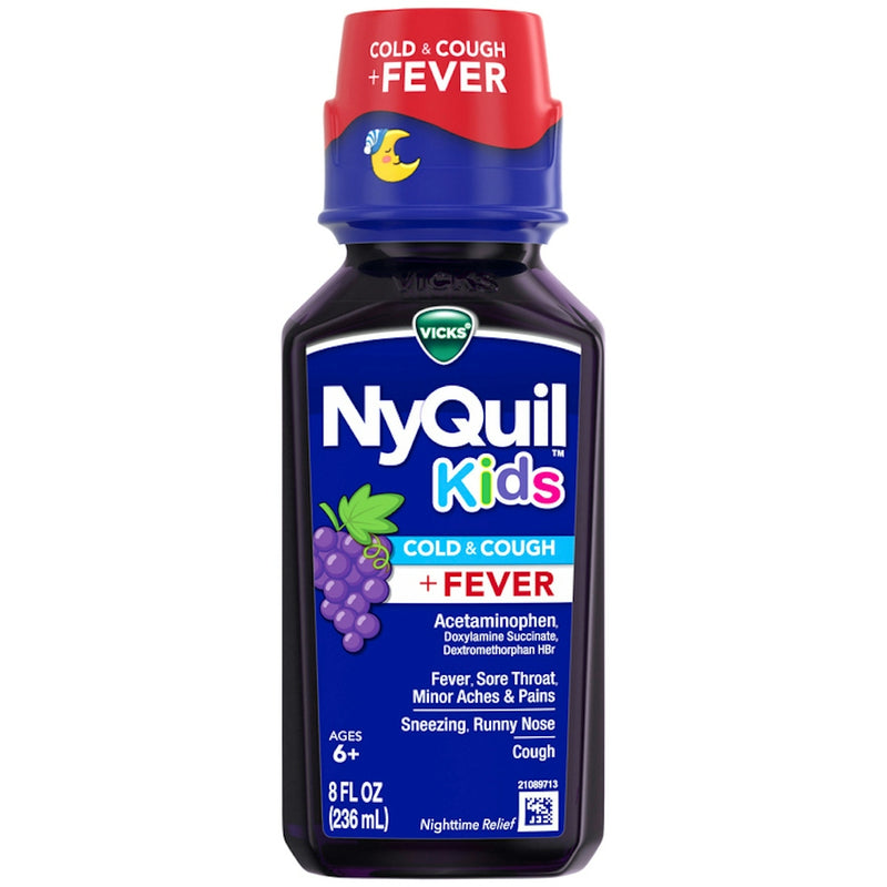 Vicks Vicks® NyQuil™ Kids Cold & Cough + Fever – Grape Flavor (8 Fl Oz) Health & Beauty