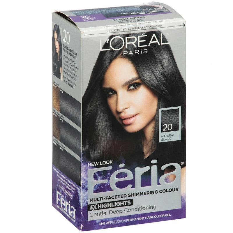 L'Oreal Paris L'Oreal Paris Feria Permanent Hair Colour Gel, Natural Black 20 Hair Color