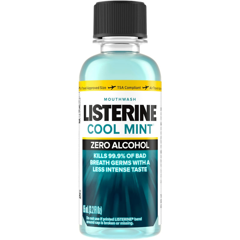 Listerine Listerine Mouthwash, Zero Alcohol, Cool Mint 3.2 Fl Oz Mouthwash