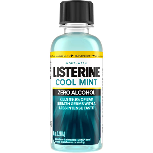 Listerine Listerine Mouthwash, Zero Alcohol, Cool Mint 3.2 Fl Oz Mouthwash