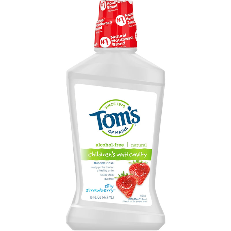 Tom's of Maine Tom's of Maine Silly Strawberry Children's Fluoride Rinse - 16 Fl Oz Mouthwash White Smoke