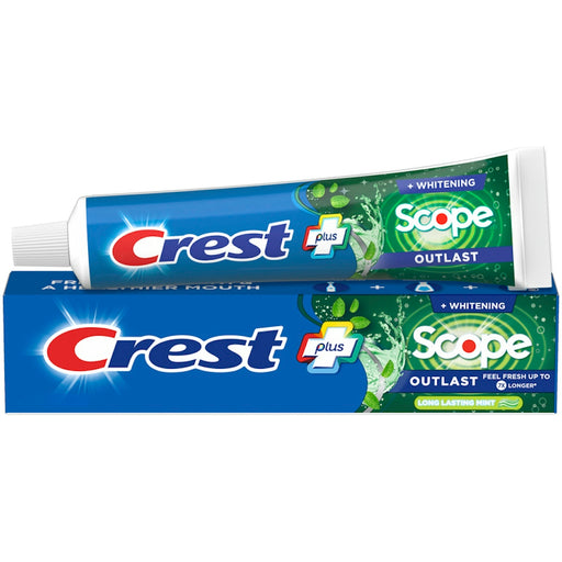 Crest Crest Complete Plus Scope Outlast + Whitening Long Lasting Mint Fluoride Toothpaste, 5.4 Oz Toothpaste