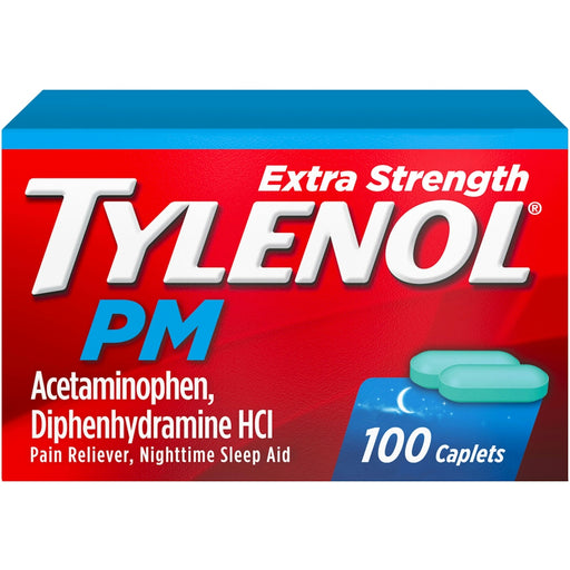 Tylenol PM Tylenol PM Extra Strength Pain Reliever & Sleep Aid Caplets, 500 Mg Acetaminophen Health & Beauty