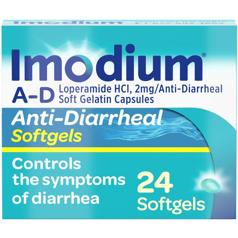 Imodium Imodium A-D Anti-Diarrheal Softgels With Loperamide Hydrochloride, Diarrhea Relief Medicine, 24 Ct Health & Beauty