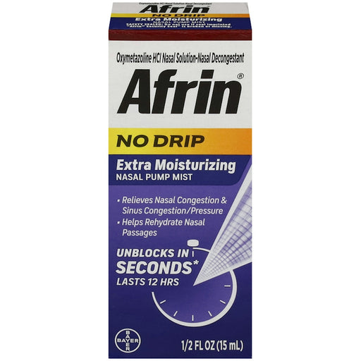 Afrin Afrin Nasal Pump Mist, Extra Moisturizing, No Drip 0.5 Fl Oz Health & Beauty