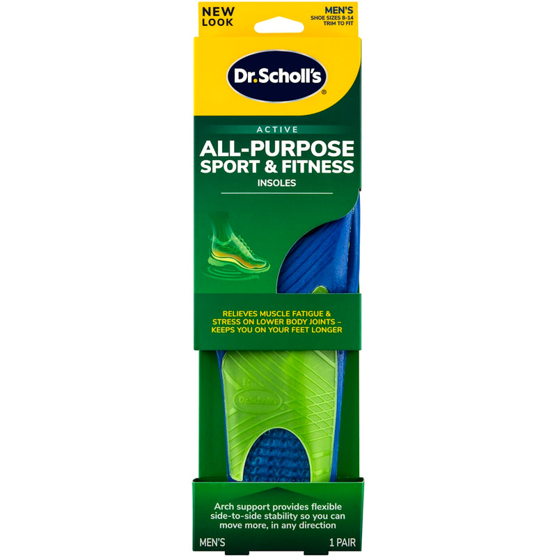 Dr. Scholl's Dr. Scholl's Active Men's All-Purpose Sport & Fitness Insoles, Shoe Sizes 8-14, 1 Pair Foot Care