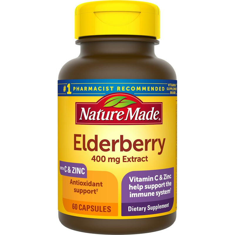 Nature Made Nature Made Elderberry 400 Mg Extract With Vitamin C And Zinc Capsules Dietary Supplement Vitamins & Supplements